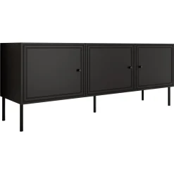 Mobile porta TV 151x60h cm 3 ante nero opaco Stark