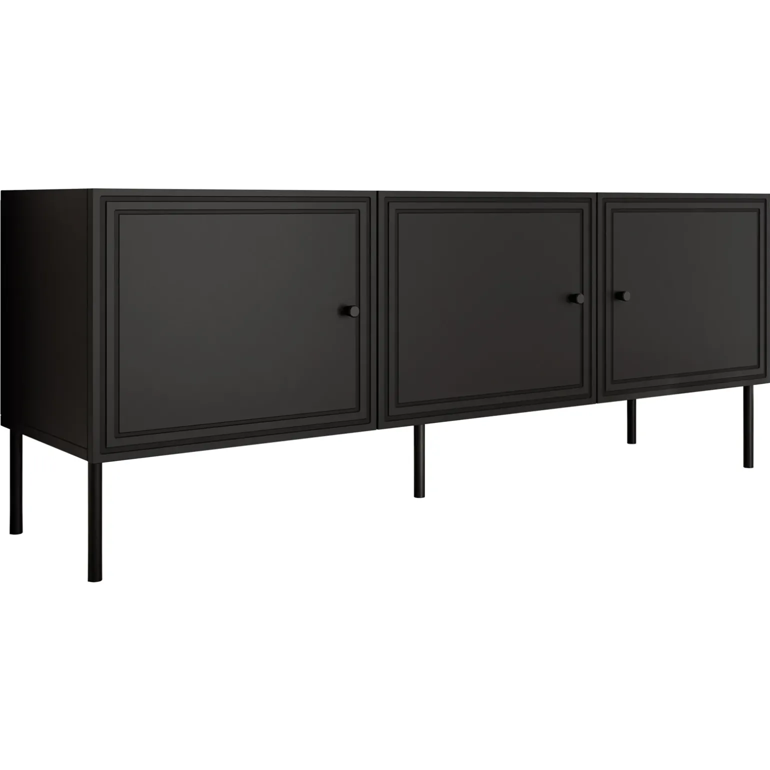 Mobile porta TV 151x60h cm 3 ante nero opaco Stark