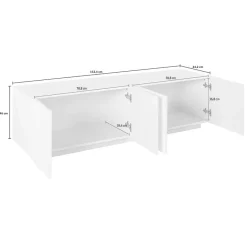 Mobile porta TV 163x46h cm 4 ante cemento Zenzero Gihome®