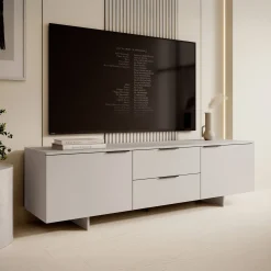 Mobile porta TV 180x55h cm 2 cassetti grigio Stone