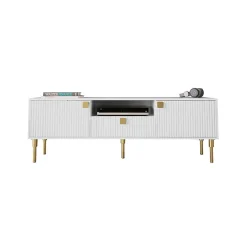 Mobile porta TV 160x54h cm 1 cassetto 1 vano a giorno bianco Falun