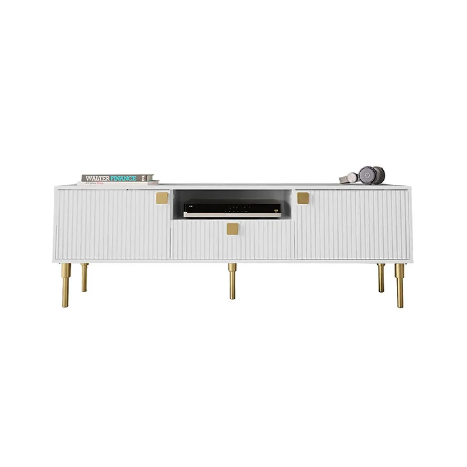 Mobile porta TV 160x54h cm 1 cassetto 1 vano a giorno bianco Falun