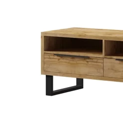 Mobile porta TV 124x50h cm 2 cassetti quercia metallo nero Petra