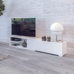 Mobile porta TV 137/180x40h cm allungabile moderno bianco Pepita