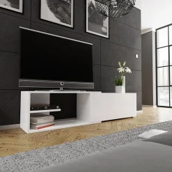 Mobile porta TV 137/180x40h cm allungabile moderno bianco Pepita