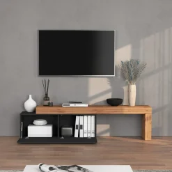 Mobile porta tv 220x51h cm antracite rovere Block