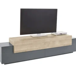 Mobile porta TV 200x52h cm antracite rovere Milos Gihome®