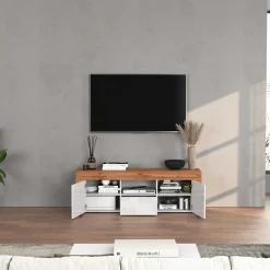 Mobile porta tv 155x51h cm bianco lucido rovere Block