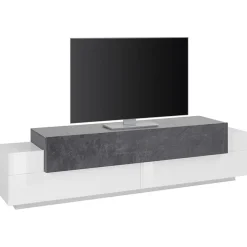 Mobile porta TV 200x52h cm bianco lucido antracite Milos Gihome®