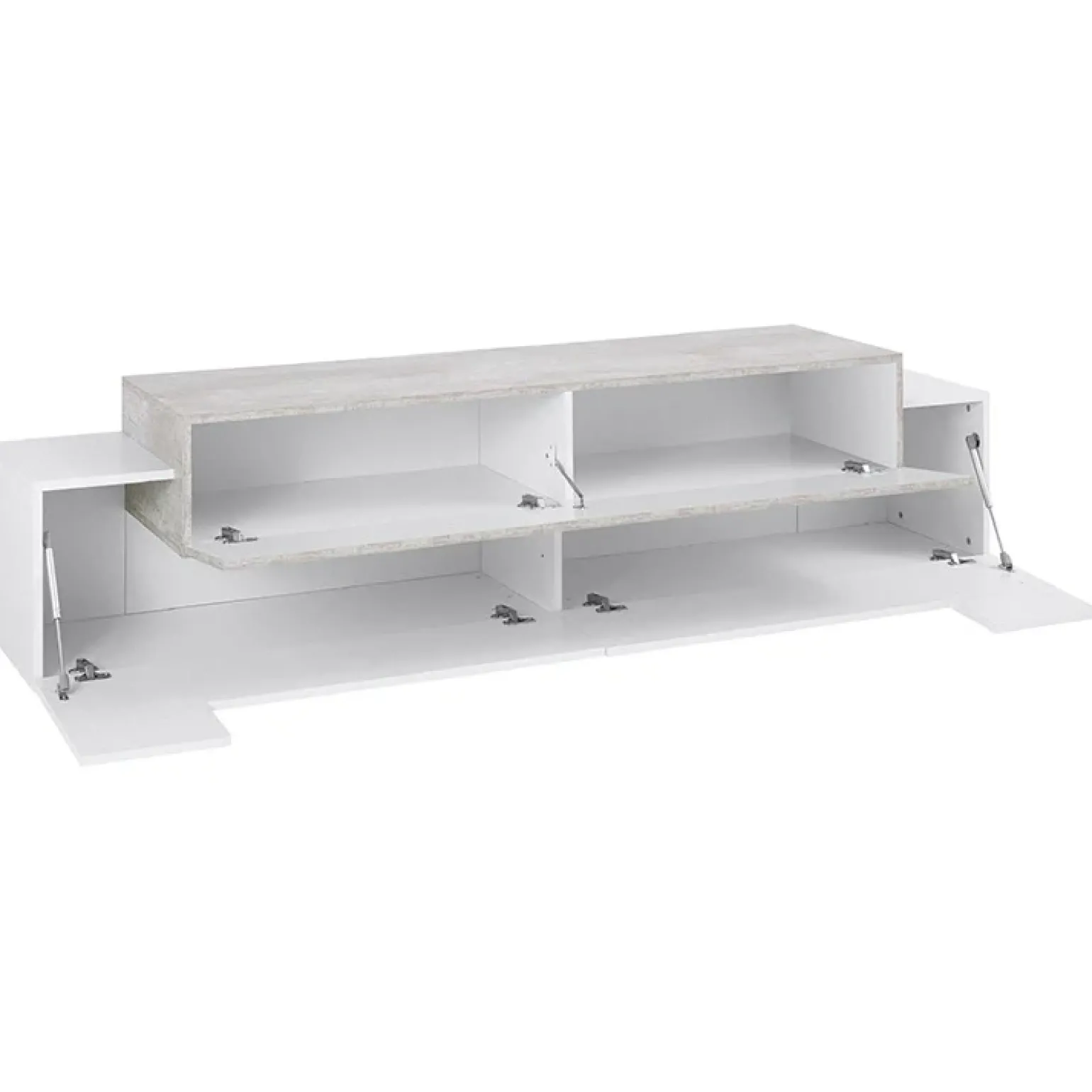 Mobile porta TV 200x52h cm bianco lucido grigio Milos Gihome®