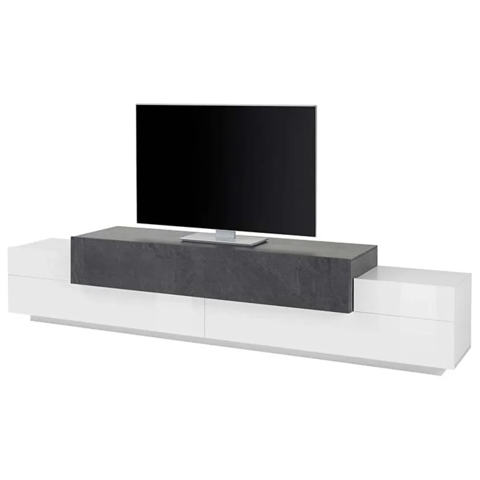 Mobile porta TV 240x52h cm bianco ossido Milos Gihome®