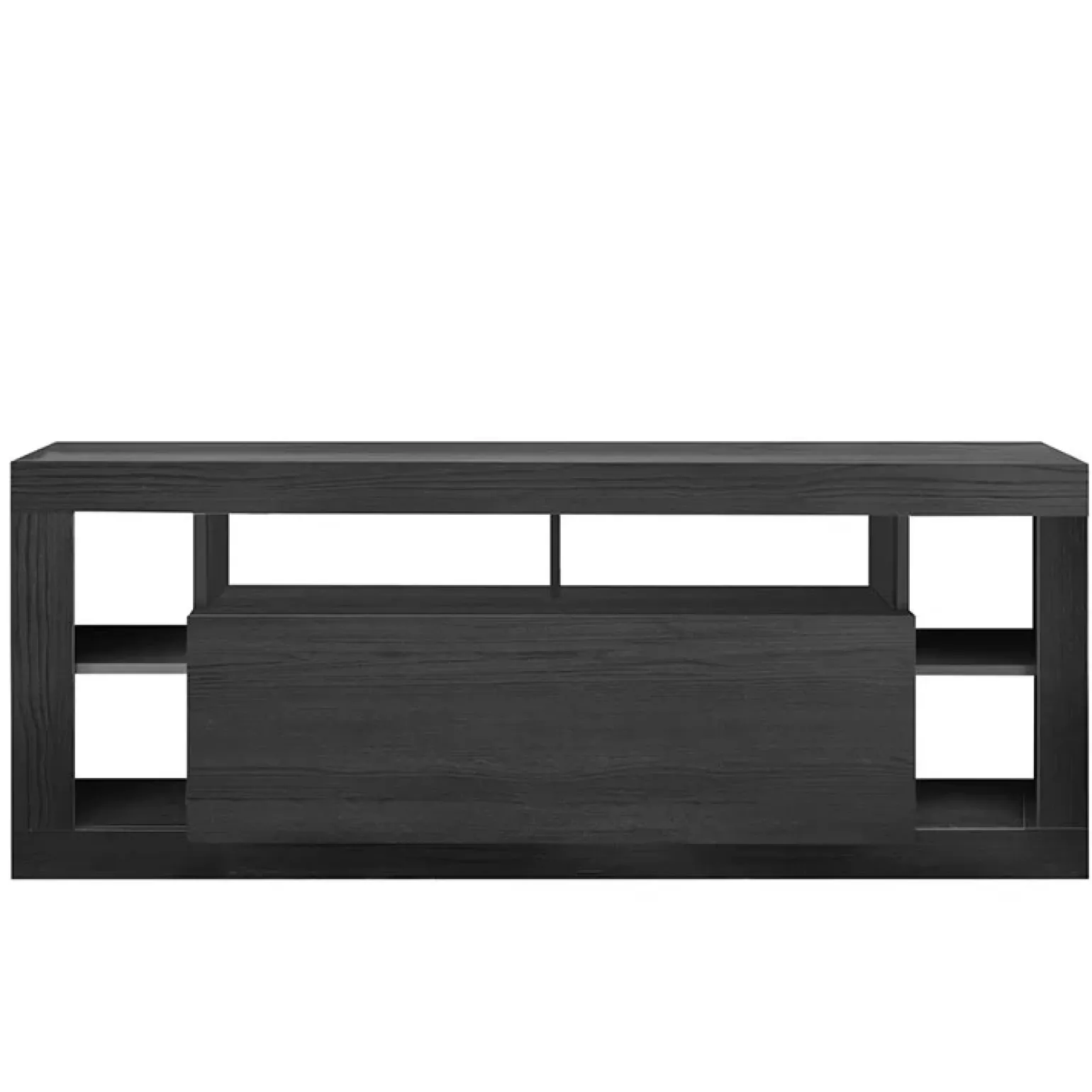 Mobile porta TV 172x66h cm con ribalta nero frassinato Trilogy