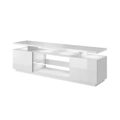 Mobile porta TV 180x56h cm con led bianco lucido Blackburn