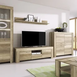 Mobile porta TV 155x50h cm con mensola rovere Vietnam