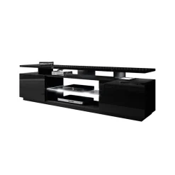 Mobile porta TV 180x56h cm con led nero lucido Blackburn