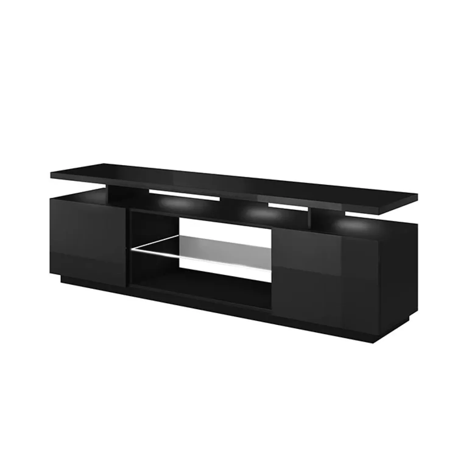 Mobile porta TV 180x56h cm con led nero lucido Blackburn