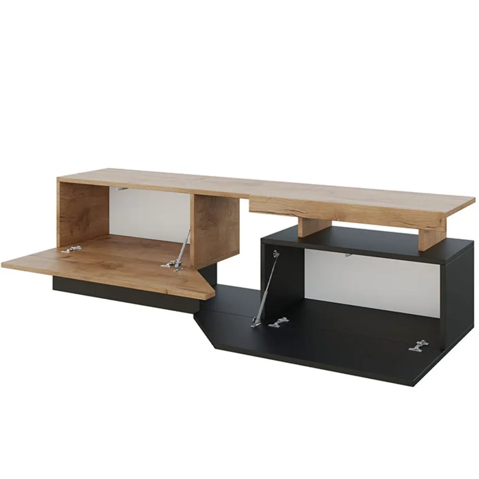 Mobile porta TV 160x46h cm design moderno rovere antracite Modesta