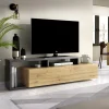 Mobile porta TV 165x47h cm legno rovere grafite Morientes
