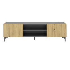 Mobile porta TV 161x45h cm legno rovere grafite Mino