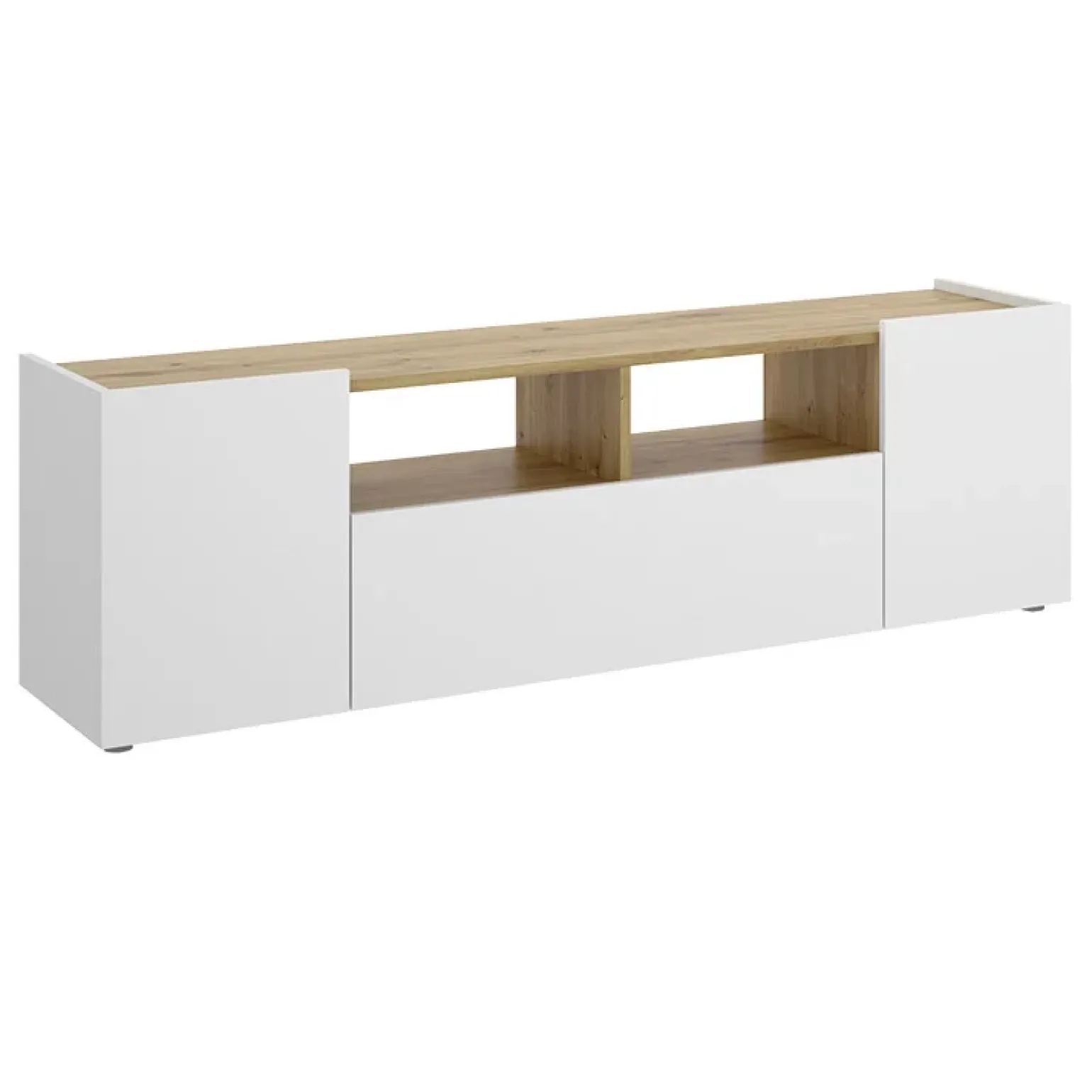 Mobile porta TV 142x44h cm legno rovere bianco Esteban