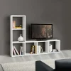 Mobile porta TV 175x132h cm libreria componibile bianco frassinato  Kubic 06