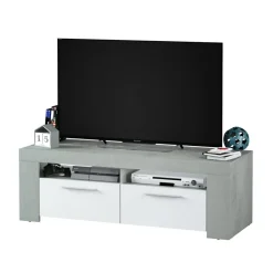 Mobile porta TV 120x40h cm moderno bianco cemento Zante
