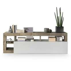 Mobile porta tv 184x58h cm moderno bianco lucido pero Invictus