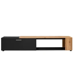 Mobile porta TV 200x39h cm moderno nero opaco rovere Caravaggio