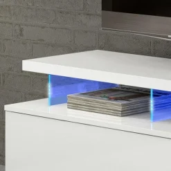 Mobile porta TV 150x43h cm moderno bianco lucido Lumina