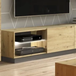Mobile porta TV 187x46h cm moderno soggiorno rovere Noa Gihome®