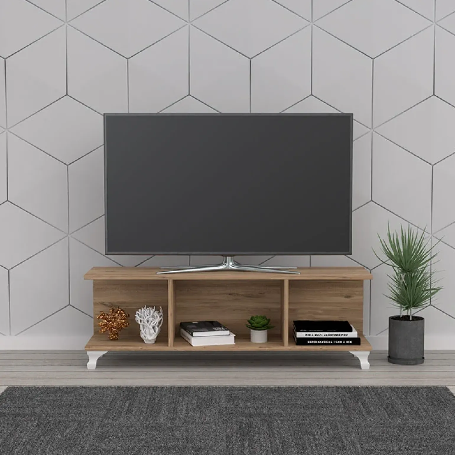 Mobile porta TV 120x34h cm moderno rovere Nevil