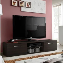 Mobile porta TV 180x35h cm moderno wengè Tokio Gihome®