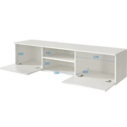 Mobile porta TV 180x35h cm moderno wengè Tokio Gihome®