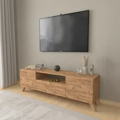 Mobile porta TV 140x46h cm moderno rovere Baffin