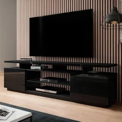 Mobile porta TV 180x56h cm nero lucido Blackburn