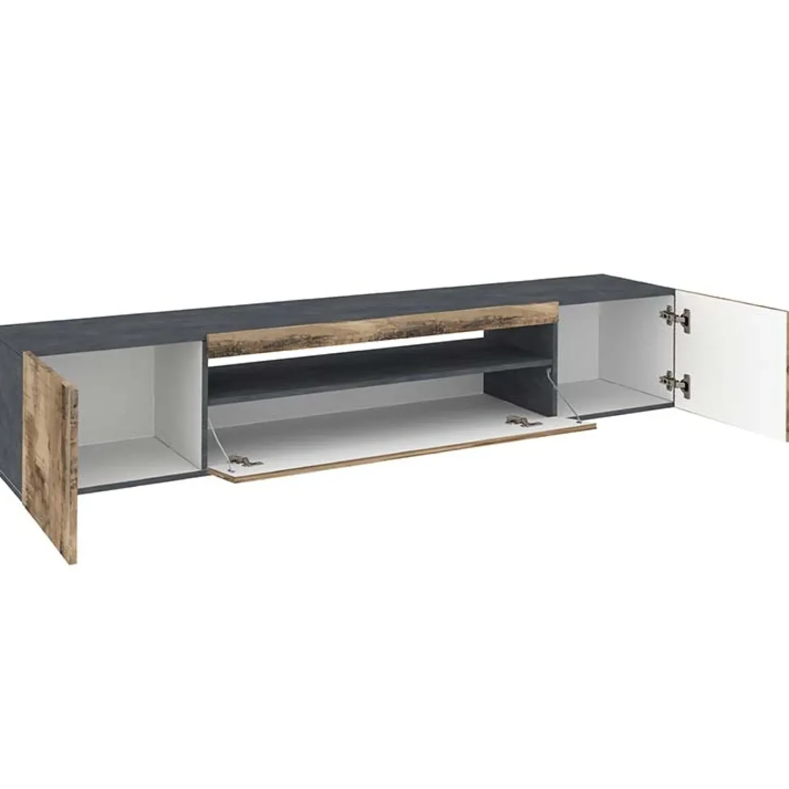 Mobile porta TV 200x37h cm pero antracite Light Big Gihome®