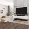 Mobile porta TV 138x70h cm rovere bianco lucido Bolivar