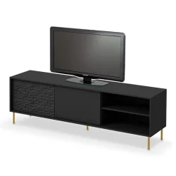Mobile porta TV 180x58h cm soggiorno nero oro Osaka