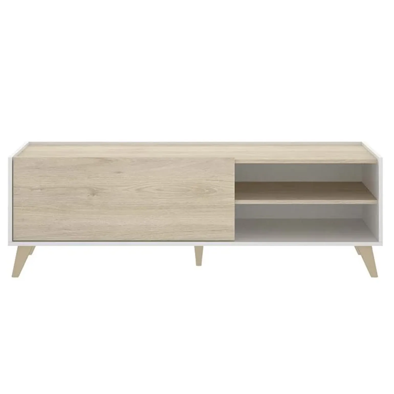Mobile porta TV 155x47h cm soggiorno rovere bianco Elmer