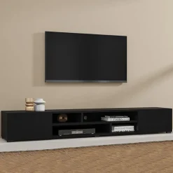 Mobile porta TV 208x33h cm soggiorno nero Maserati
