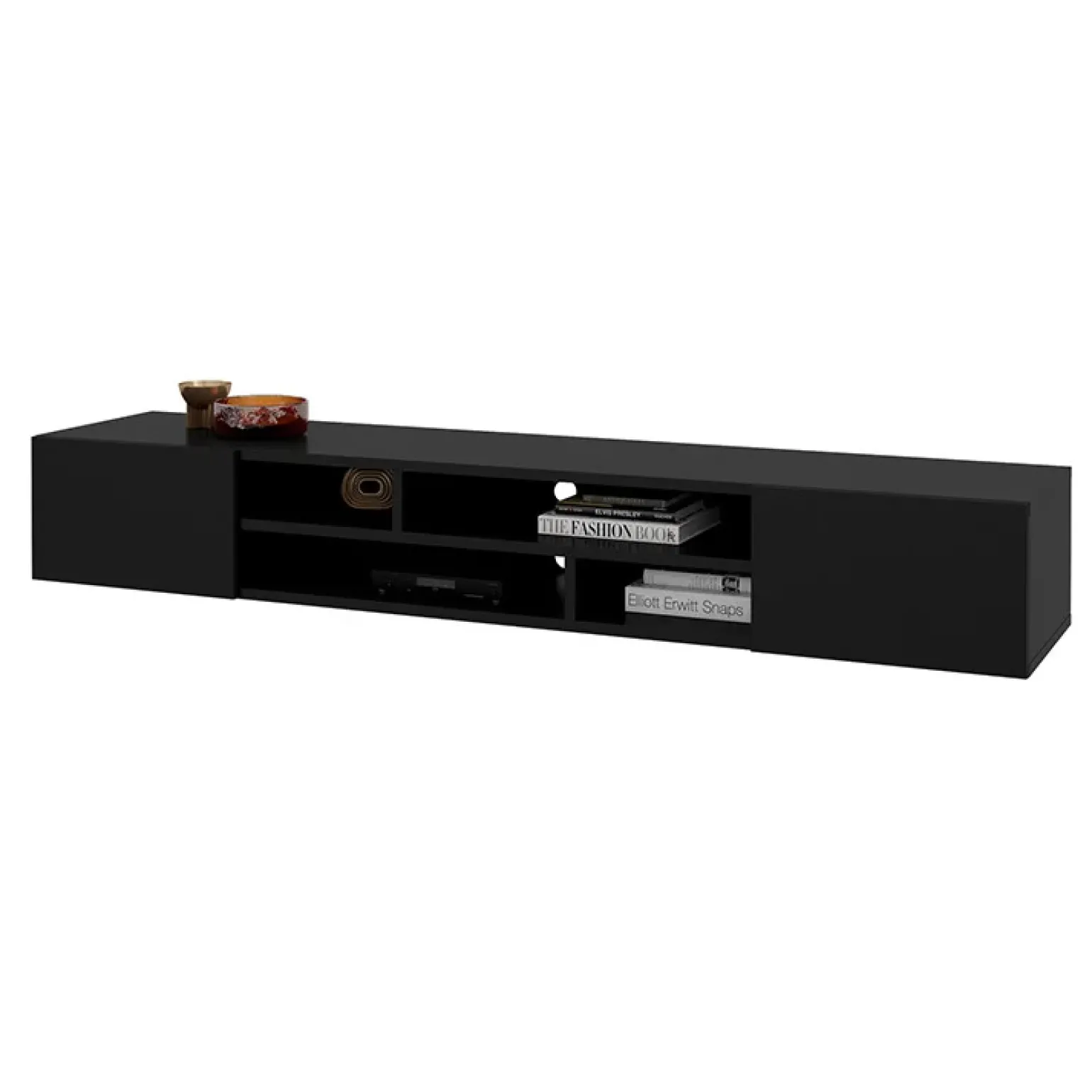 Mobile porta TV 208x33h cm soggiorno nero Maserati