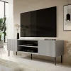 Mobile porta TV 180x57h cm soggiorno grigio chiaro nero Cadice