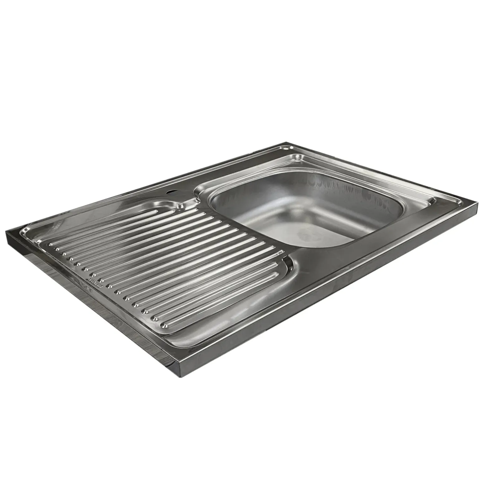 Mobile sottolavello cucina 80x86h cm multiuso con lavello 1 vasca destra acciaio inox rovere olmo Talise