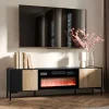 Mobile TV con camino 180x54h cm rovere nero Duble