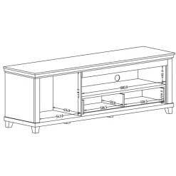 Mobile TV 181x61h cm 1 anta 1 cassetto bianco frassinato rovere Texel