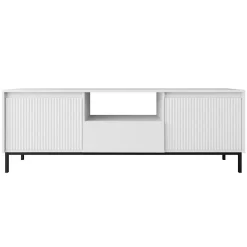 Mobile TV 174x55h cm design cannettato bianco Strike