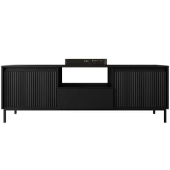 Mobile TV 174x55h cm design cannettato nero Strike