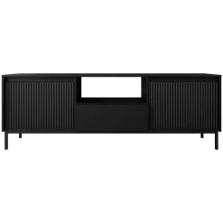 Mobile TV 174x55h cm design cannettato nero Strike