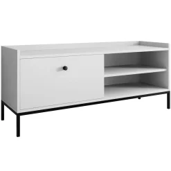 Mobile TV 140x55h cm design moderno bianco Pollon