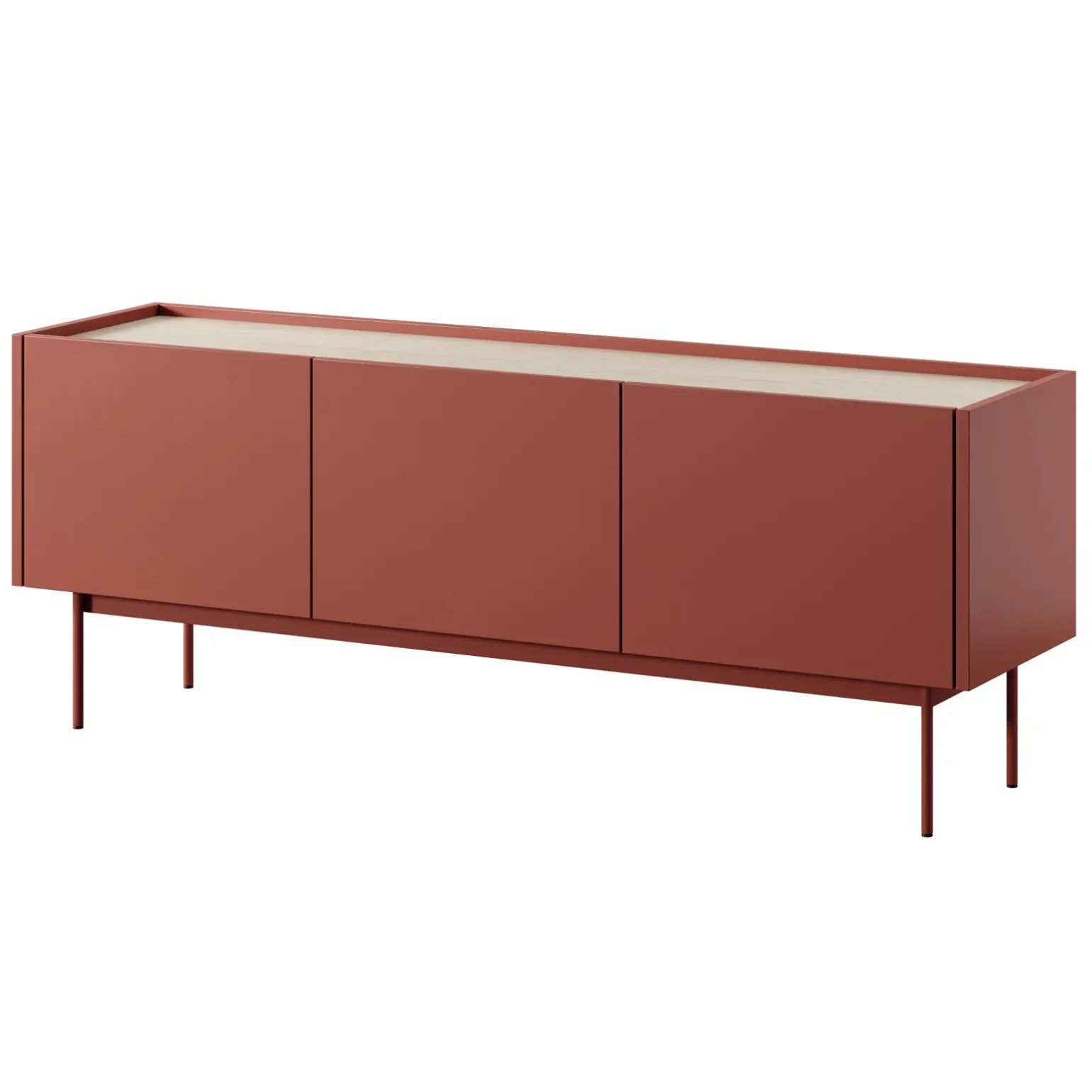 Mobile TV 144x55h cm design moderno rosso Passion